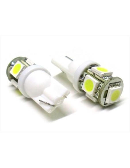 24V Lampada Led T10 W5W 5 Smd Bianco Luci Posizione Camion