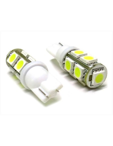 24V Lampada Led T10 W5W 9 Smd Bianco Luci Posizione Camion