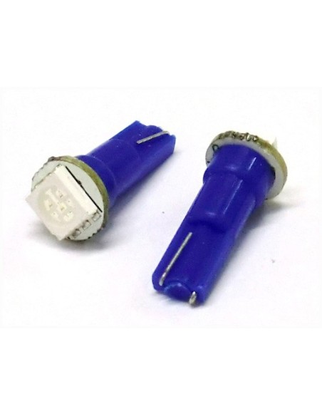 24V Lampada Led T5 W1,2W 1 Smd Blu Luci Cruscotto Camion Autocarro