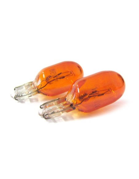 10 Pezzi Lampada Alogena T10 WY5W 12V 5W Amber Arancione Zoccolo Vetro W2,1x9,5d