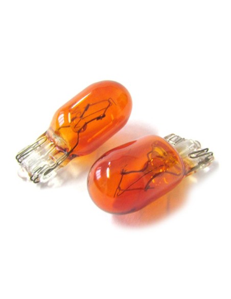 10 Pezzi Lampada Alogena T10 WY5W 12V 5W Amber Arancione Zoccolo Vetro W2,1x9,5d