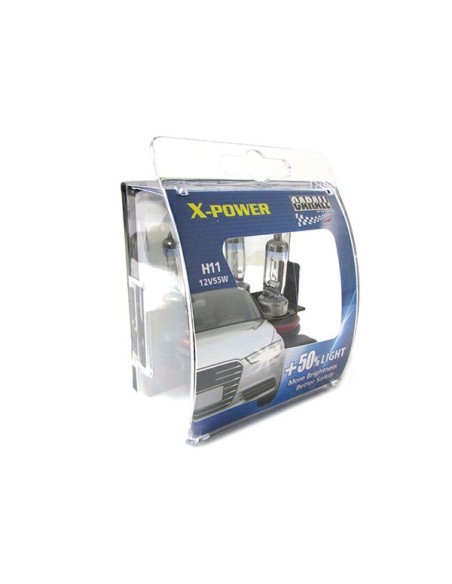 Coppia Lampada H11 12V 55W PGJ19-2 X-Power +50% Luminosita