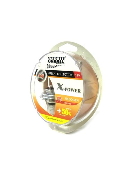 Coppia Lampada H4 12V 60/55W P43t X-Power +50% Luminosita T10 W5W Luci Posizione In Regalo