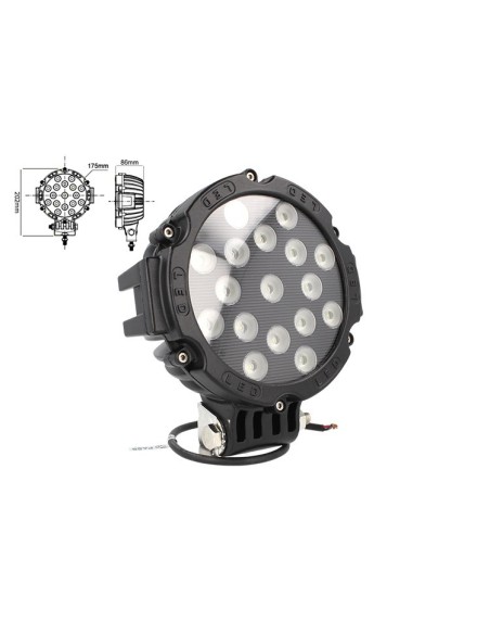 Faro Led Supplementare Profondita 12V 24V 51W Rotondo Super Luminoso Luce Beam