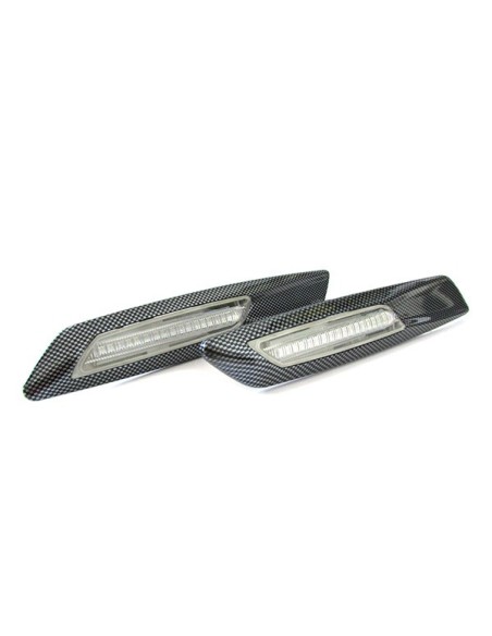 Kit Freccia Laterale a Led Side Marker 3D Carbonio Lente Trasparente BMW E81 E82 E87 E88 E90 E91 E92 E93 E60 E61 F10