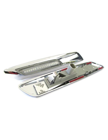 Kit Freccia Laterale a Led Side Marker Argento Cromato Lente Trasparente BMW E81 E82 E87 E88 E90 E91 E92 E93 E60 E61 F10