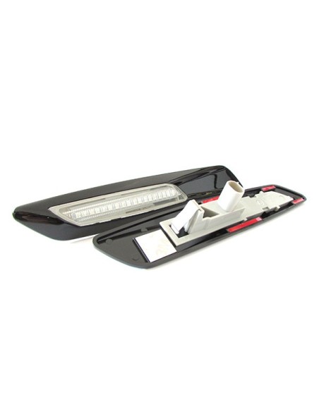 Kit Freccia Laterale a Led Side Marker Nero Cromato Lente Trasparente BMW E81 E82 E87 E88 E90 E91 E92 E93 E60 E61 F10