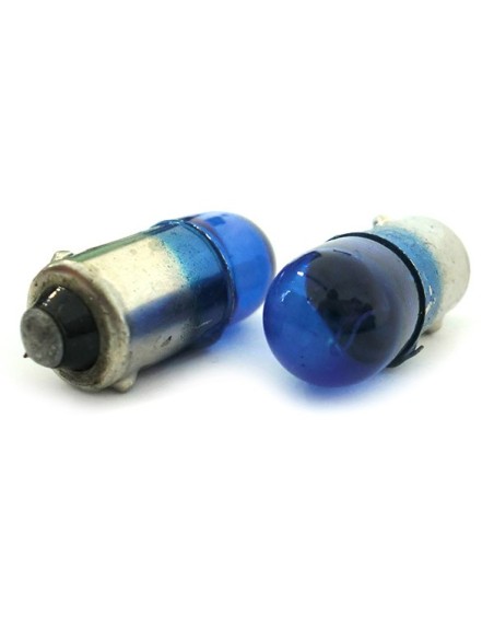 Lampada Alogena T4 T4W BA9S 12V 4W Attacco Diritto Colore Azzurra Blister