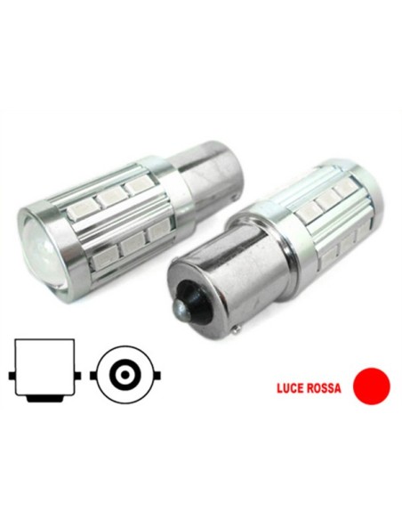 Lampada Led BA15S 1156 P21W 21 Smd 5730 Rosso Luci Posizione Posteriore Auto 12V 24V Piedi Dritti Lente Ingrandimento