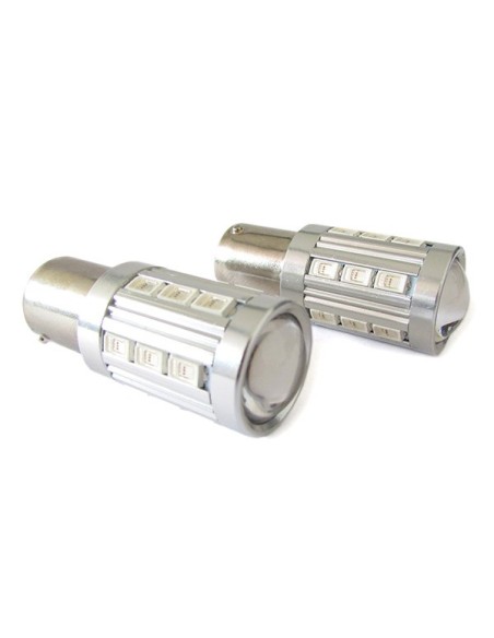 Lampada Led BA15S 1156 P21W 21 Smd 5730 Rosso Luci Posizione Posteriore Auto 12V 24V Piedi Dritti Lente Ingrandimento