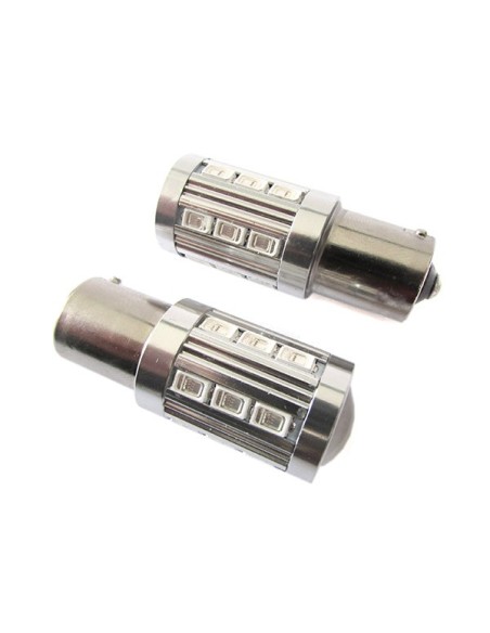 Lampada Led BAU15S PY21W 21 Smd 5730 Arancione Piedi Sfalsati Luci Frecce Auto 12V Camion 24V Con Lente Ingrandimento
