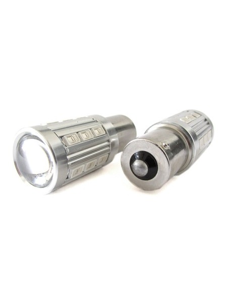 Lampada Led BAU15S PY21W 21 Smd 5730 Arancione Piedi Sfalsati Luci Frecce Auto 12V Camion 24V Con Lente Ingrandimento