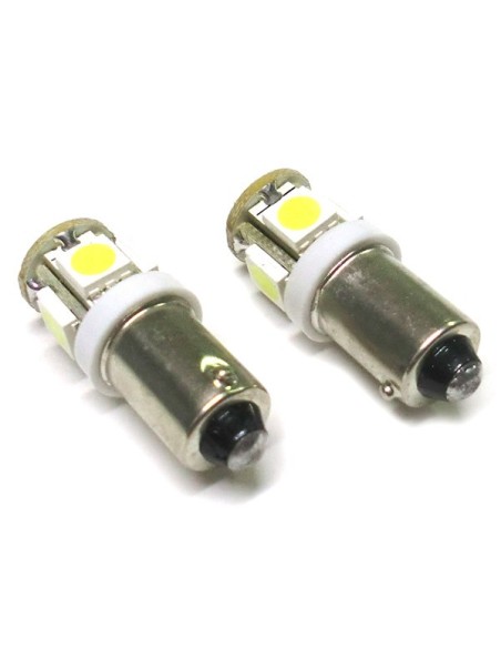 Lampada Led BAX9S H6W 5 Smd Piedi Storti Luci Posizione 12V