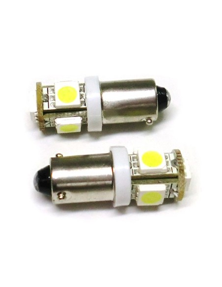 Lampada Led BAX9S H6W 5 Smd Piedi Storti Luci Posizione 12V