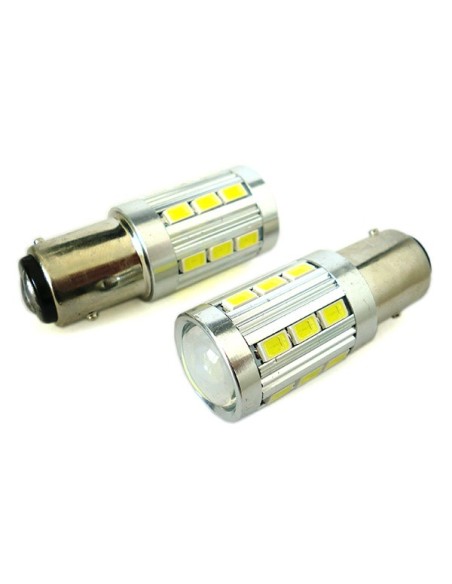 Lampada Led BAY15D 1157 P21/5W 12V 24V 21 Smd 5730 Colore Rosso Luci Posizione Stop Auto Camion Super Luminoso
