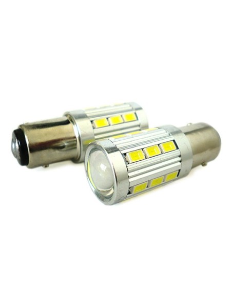 Lampada Led BAY15D 1157 P21/5W 12V 24V 21 Smd 5730 Colore Rosso Luci Posizione Stop Auto Camion Super Luminoso