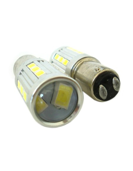 Lampada Led BAY15D 1157 P21/5W 12V 24V 21 Smd 5730 Super Bianco Luminoso Luci Posizione e Stop Auto Camion