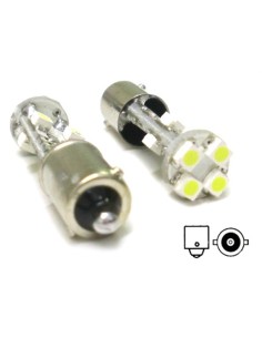 Lampada Led Canbus BA9S T4W 8 Smd No Errore Piedi Diritti 12V Con Resistenza 2