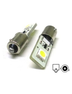 Lampada Led Canbus BAX9S H6W 2 Smd No Errore Piedi Storti 12V Luci Posizione Con Resistenza