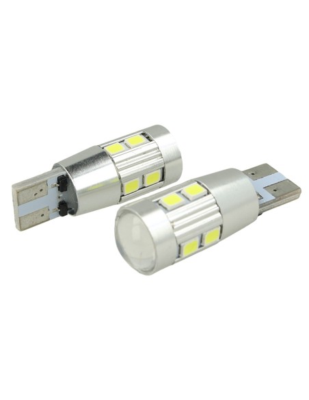 Lampada Led Canbus Pro T10 W5W W16W T15 12V 10 Smd 5630 No Errore No Polarita Luci Posizione Bianco