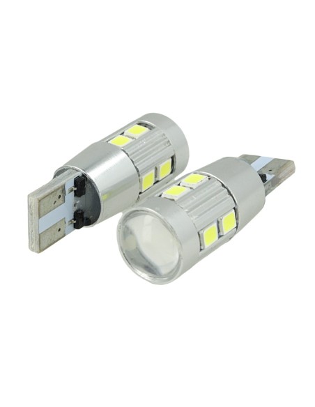 Lampada Led Canbus Pro T10 W5W W16W T15 12V 10 Smd 5630 No Errore No Polarita Luci Posizione Bianco