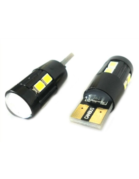 Lampada Led Canbus Pro T10 W5W W16W T15 12V 10 Smd 5630 No Errore No Polarita Luci Posizione Bianco