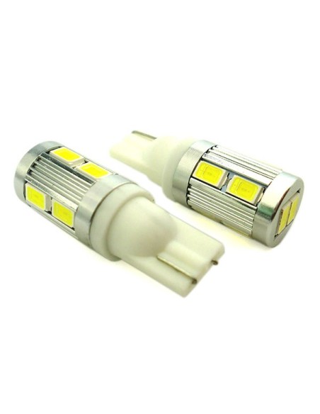 Lampada Led Canbus T10 W5W 12V T15 W16W 10 Smd 5730 No Errore No Polarita Luci Posizione Super Bianco e Potente