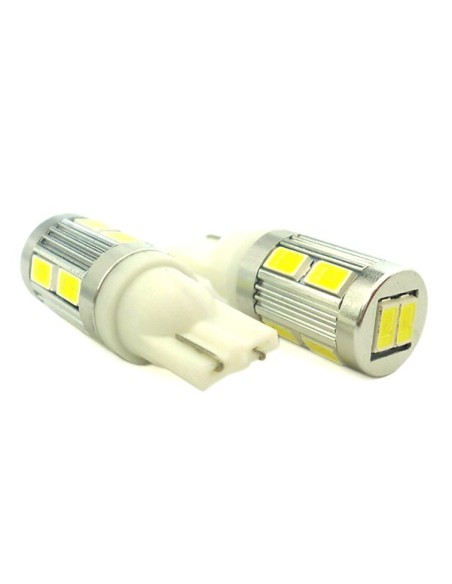 Lampada Led Canbus T10 W5W 12V T15 W16W 10 Smd 5730 No Errore No Polarita Luci Posizione Super Bianco e Potente