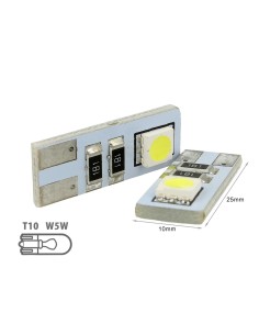 Lampada Led Canbus T10 W5W 2 Smd Bianco No Polarita No Errore Check Luci 12V