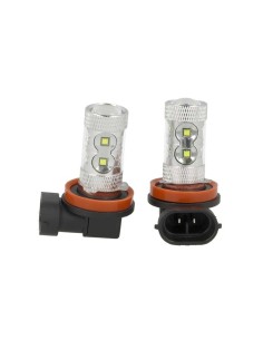 Lampada Led H8 PGJ19-1 50W 12V 24V Per Fendinebbia Super Potente e Bianco Xenon 10 Smd Cree Da 5W