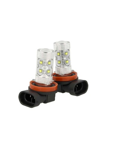 Lampada Led H8 PGJ19-1 50W 12V 24V Per Fendinebbia Super Potente e Bianco Xenon 10 Smd Cree Da 5W