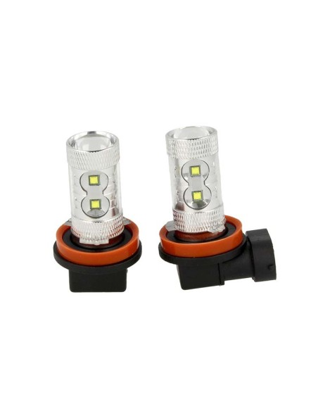 Lampada Led H8 PGJ19-1 50W 12V 24V Per Fendinebbia Super Potente e Bianco Xenon 10 Smd Cree Da 5W
