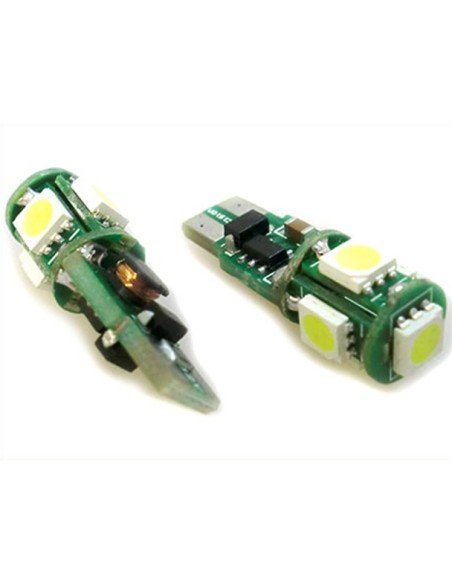 Lampada Led Luci Posizione Canbus Pro T10 W5W 5 Smd 12V No Errore