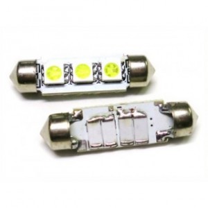 Coppia Lampade SILURO C5W 3 LED canbus per luci Targa per Opel Zafira A