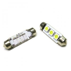 Coppia Lampade SILURO C5W 3 LED canbus per luci Targa per Opel