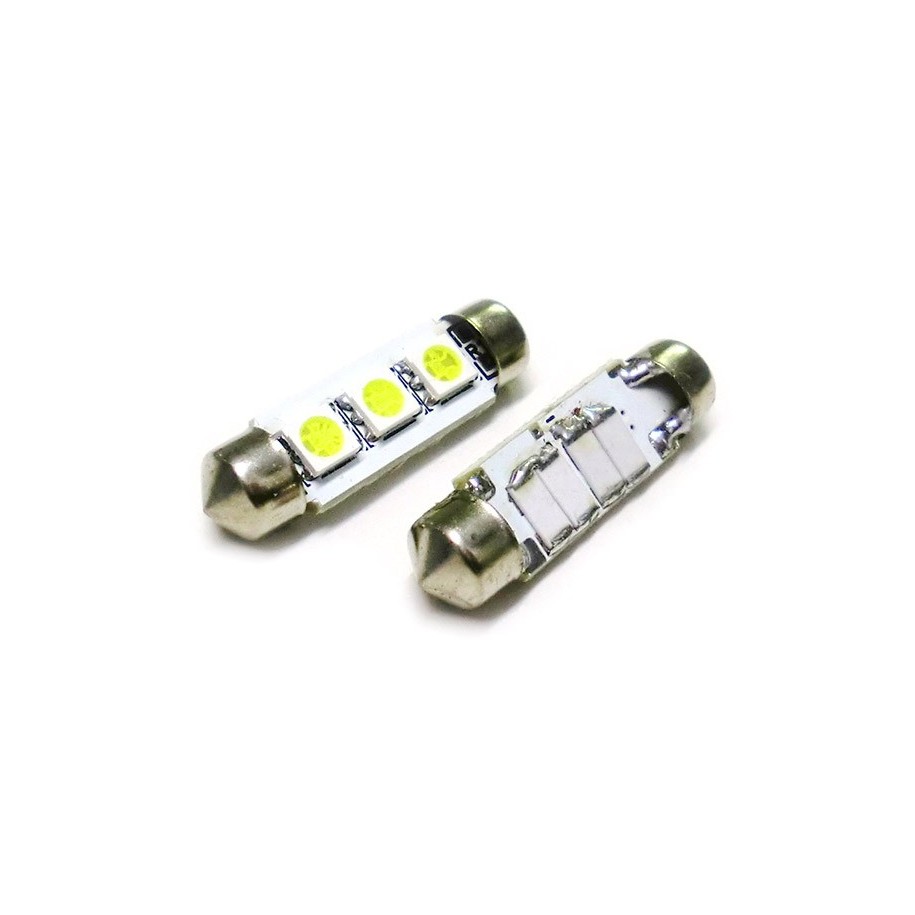 Coppia Lampade SILURO C5W 3 LED canbus per luci Targa per Opel Zafira A