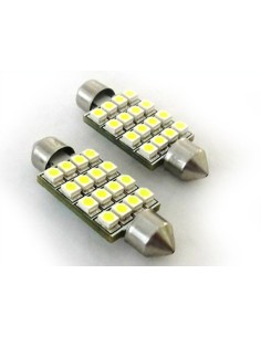 Lampada Led Siluro Canbus No Errore T11 C5W 43mm 16 SMD Luci Targa Abitacolo 12V Bianco