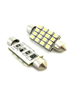 Lampada Led Siluro Canbus No Errore T11 C5W 43mm 16 SMD Luci Targa Abitacolo 12V Bianco 2