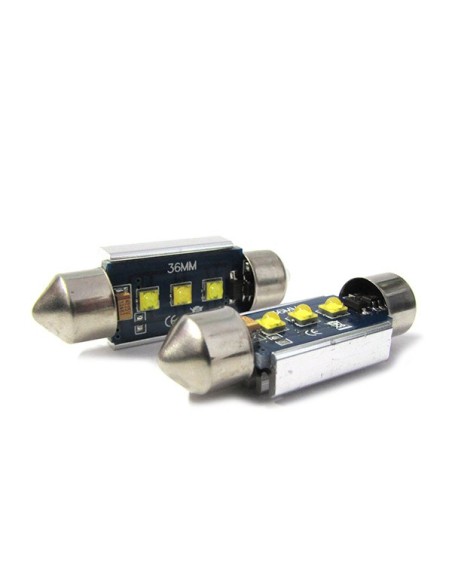 Lampada Led Siluro Canbus Pro 36mm 3 Smd Cree 3W No Errore 12V No Polarita Super Luminoso