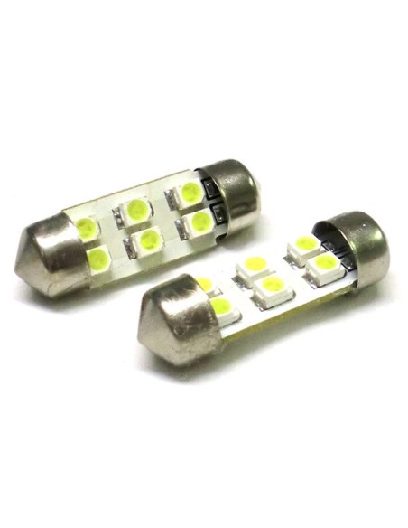 Lampada Led Siluro T11 C5W 31mm 6 Smd Bianco Ghiaccio 12V Luci Targa