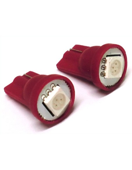 Lampada Led T10 W5W 1 Smd 5050 Rosso 12V