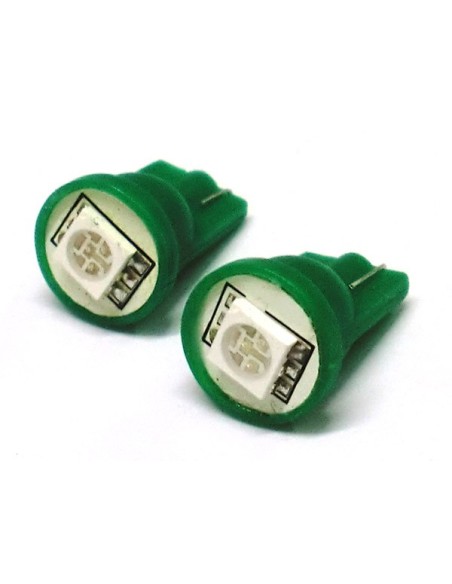 Lampada Led T10 W5W 1 Smd 5050 Verde 12V