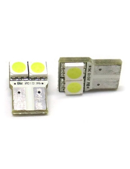 Lampada Led T10 W5W 2 Smd 5050 No Polarita Luci Targa Portiere Auto 12V Bianco