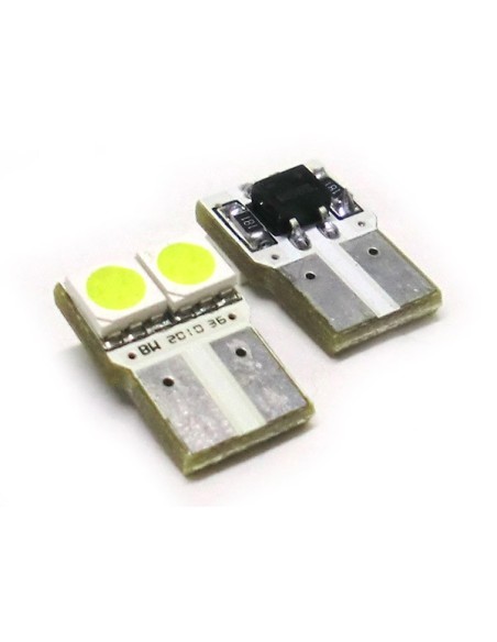 Lampada Led T10 W5W 2 Smd 5050 No Polarita Luci Targa Portiere Auto 12V Bianco