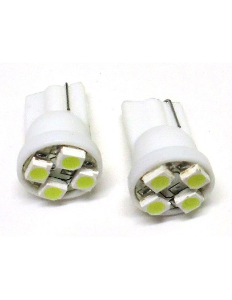 Lampada Led T10 W5W 4 Smd Bianco Luci di Posizione 12V