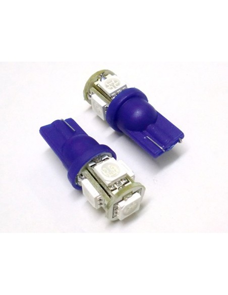Lampada Led T10 W5W 5 Smd 5050 Blue Luci Posizione 12V