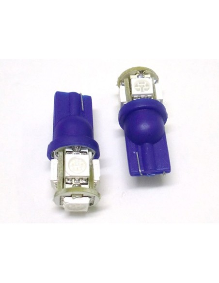Lampada Led T10 W5W 5 Smd 5050 Blue Luci Posizione 12V