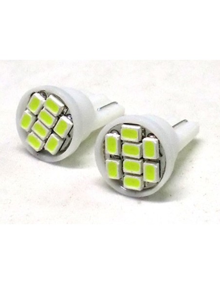 Lampada Led T10 W5W 8 Smd Frontale Bianco Luci di Posizione 12V