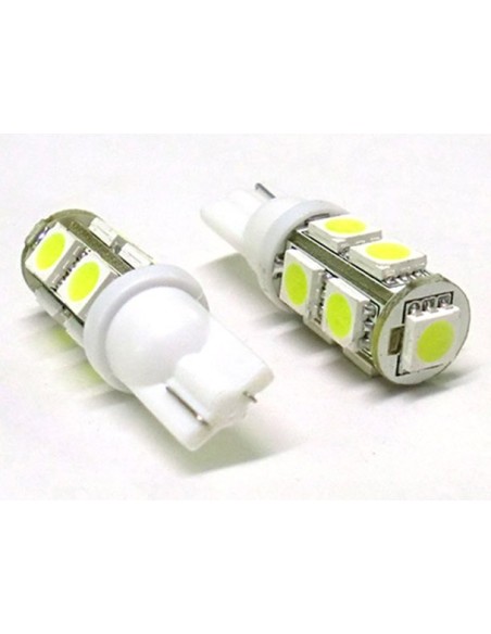 Lampada Led T10 W5W 9 Smd 5050 Bianco Luci Posizione 12V