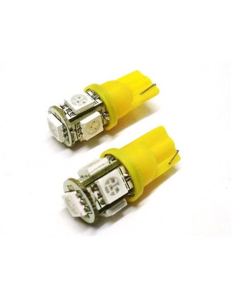 Lampada Led T10 WY5W 5 Smd 5050 Arancione Frecce Laterale 12V